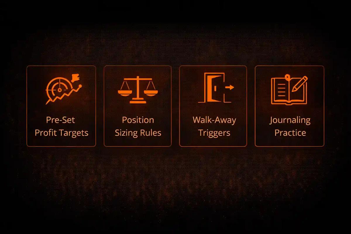 Four trading greed countermeasures_ profit targets, position sizing, walk-away triggers, and journaling