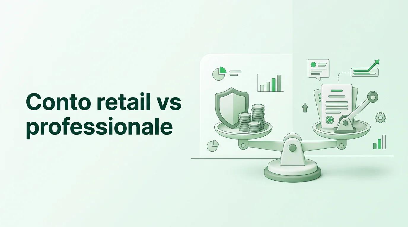 Bilancia a due piatti con monete e documenti legali, simbolo della scelta tra protezione retail e libertà professionale