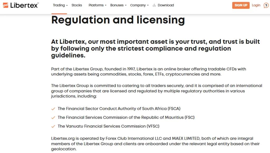 Libertex regulación licencias SVG entidades grupo
