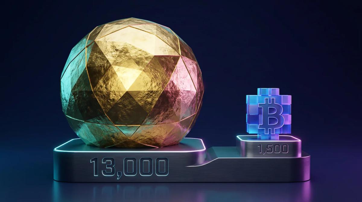 Comparación de capitalización de mercado: oro en 13 billones de dólares frente a Bitcoin en 1 a 1.5 billones