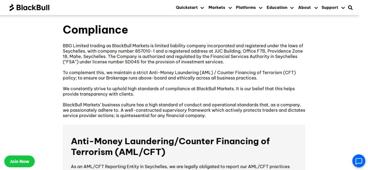 BlackBull Markets regulatory licenses showing FMA New Zealand and FSA Seychelles authorization