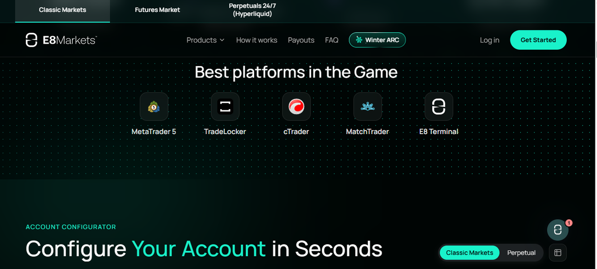 Sezione piattaforme e condizioni di trading con MT4/MT5 e leva