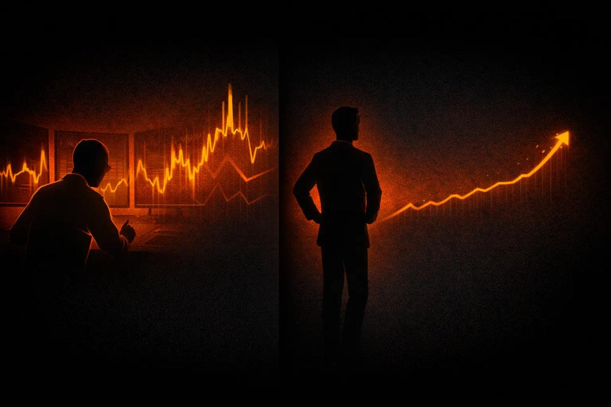 Illustration of how volatility affects traders versus long-term investors