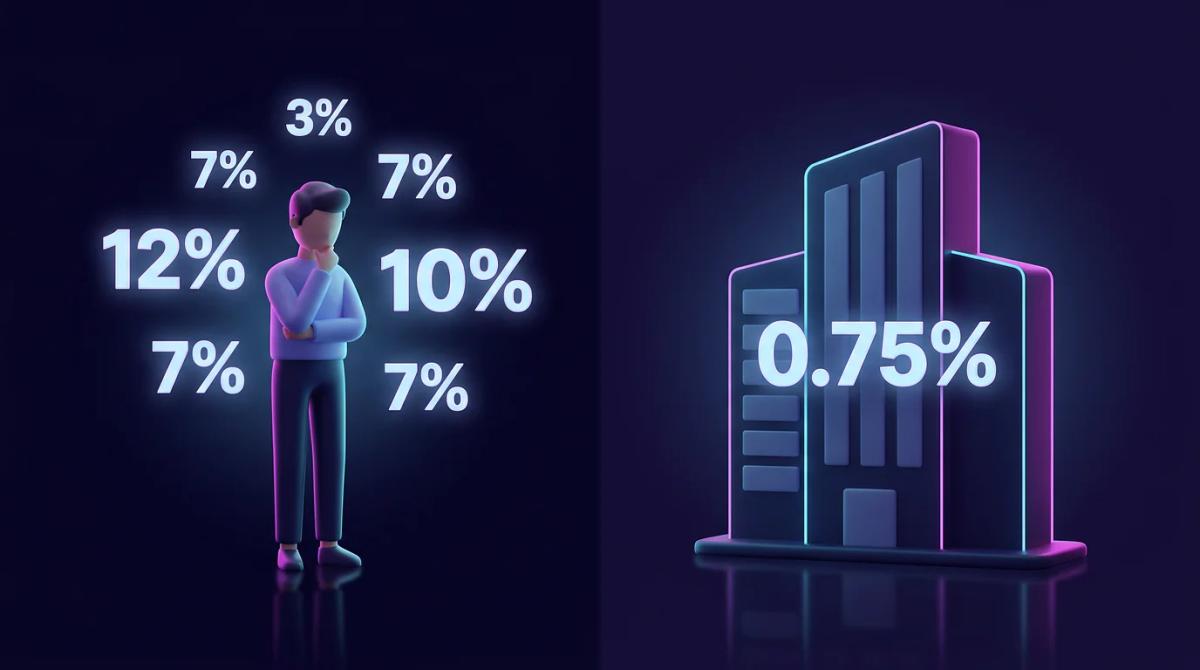Comparación lado a lado de persona física versus sociedad comercial con iconografía de impuestos