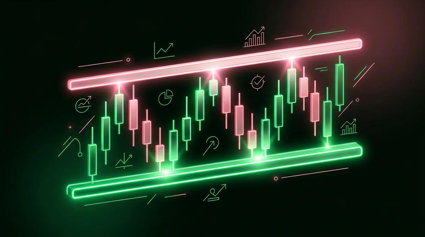 Grafico con due linee orizzontali che fermano il prezzo in rimbalzi ripetuti