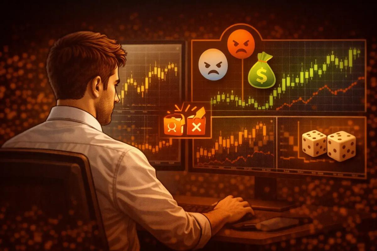 Illustration of common trading mistakes including emotional trading and poor risk management
