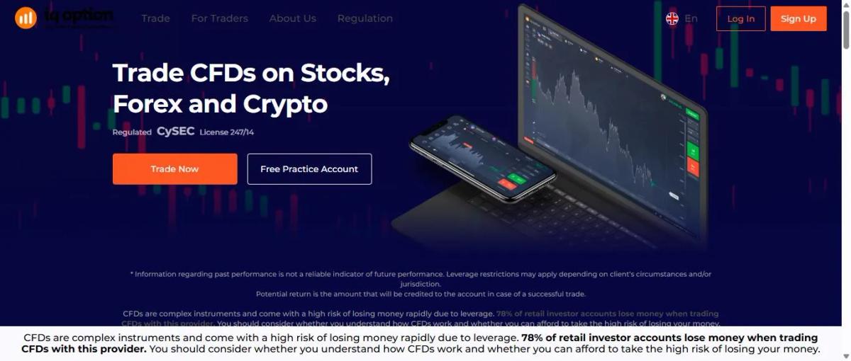 Interfaz de la plataforma Quadcode de IQ Option con gráficos de trading y herramientas analíticas