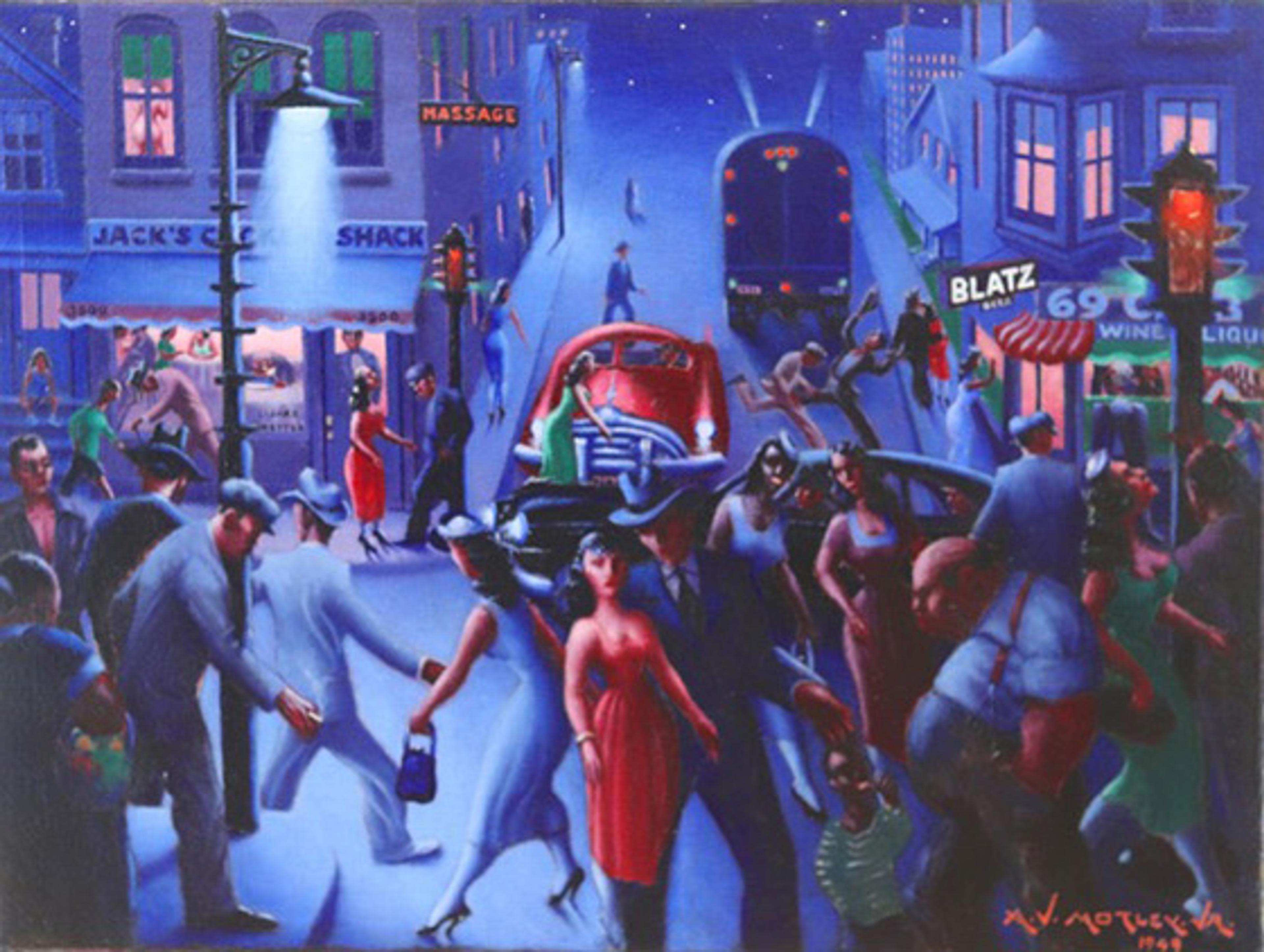 Archibald John Motley Jr.  Bronzeville at Night