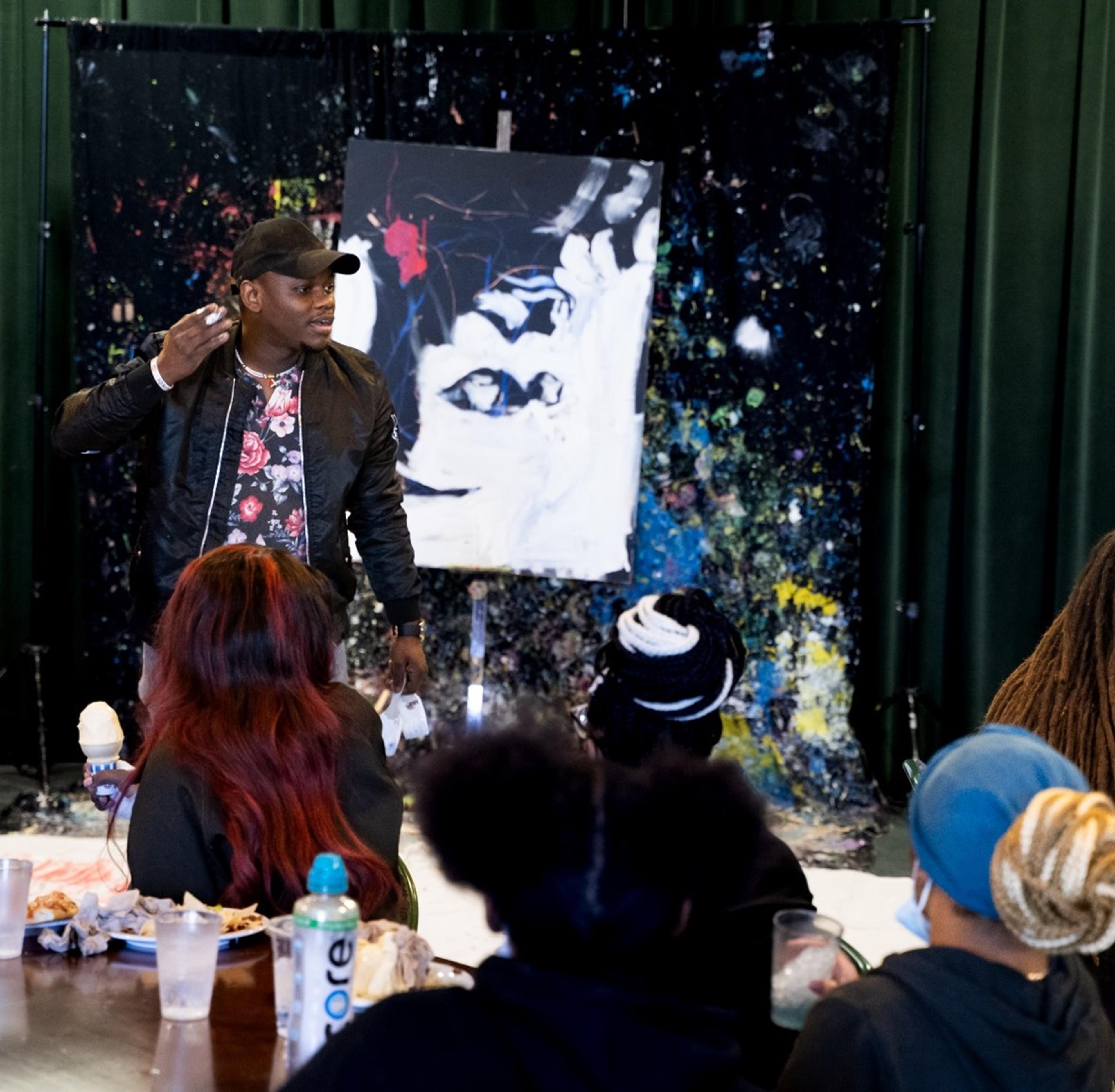 Speed Painting Demonstration Tweed Museum of Art Hank Willis Thomas How To Live Through A Police Riot