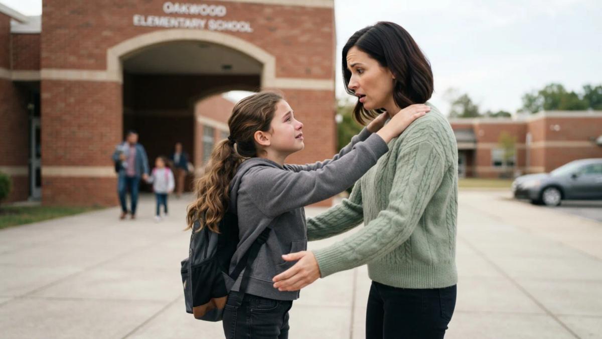 The emotional weight of starting a new school illustration