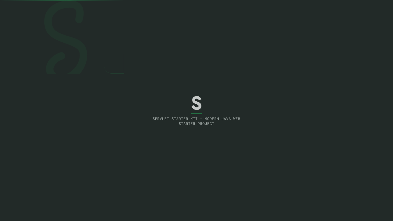 Servlet Starter Kit - Modern Java Web Starter Project