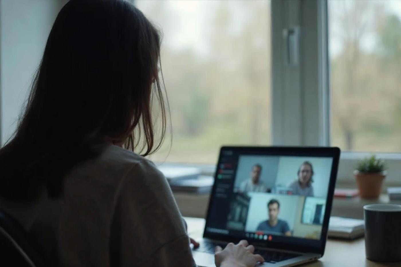 Person on a remote video call, representing a national or sector-specific angel investor network