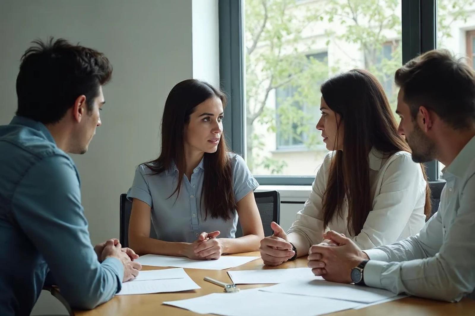Small group of investors meeting in person, representing a local angel investor group