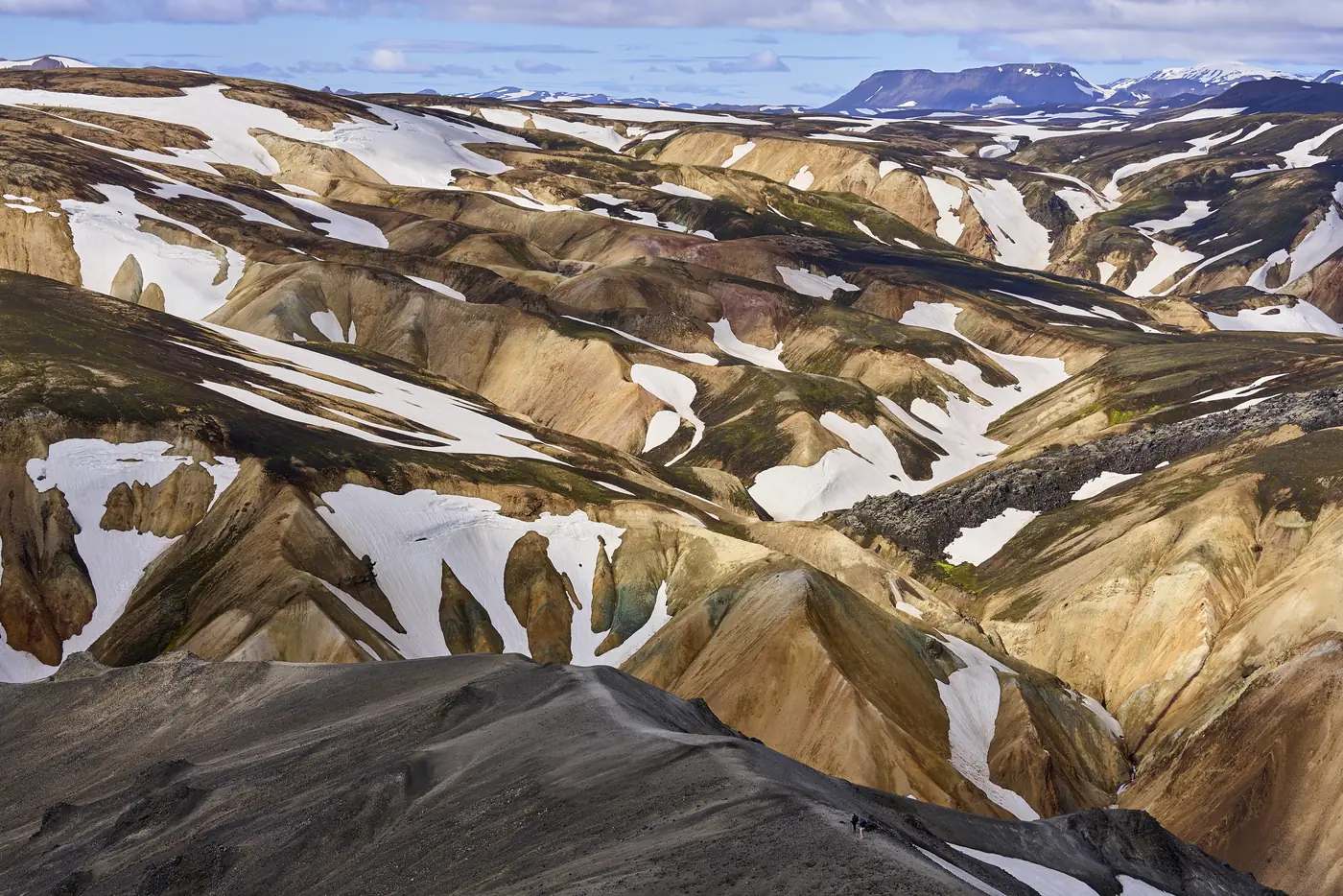 Die farbigen Rhyolithberge von Landmannalaugar