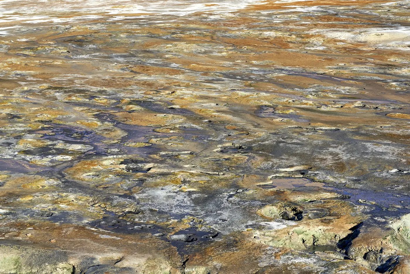 Ein moosgrünes geothermales Feld