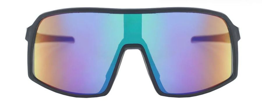Temple and hinge detail of DM-599 oversized sports sunglasses