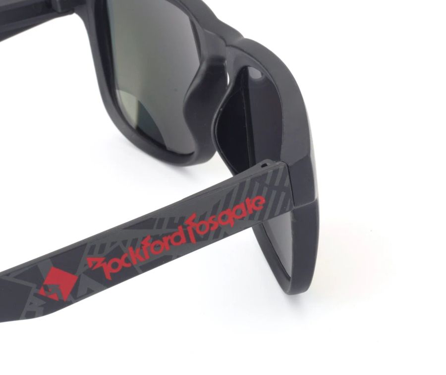 Temple branding and hinge detail on DM-538 trail running sunglasses