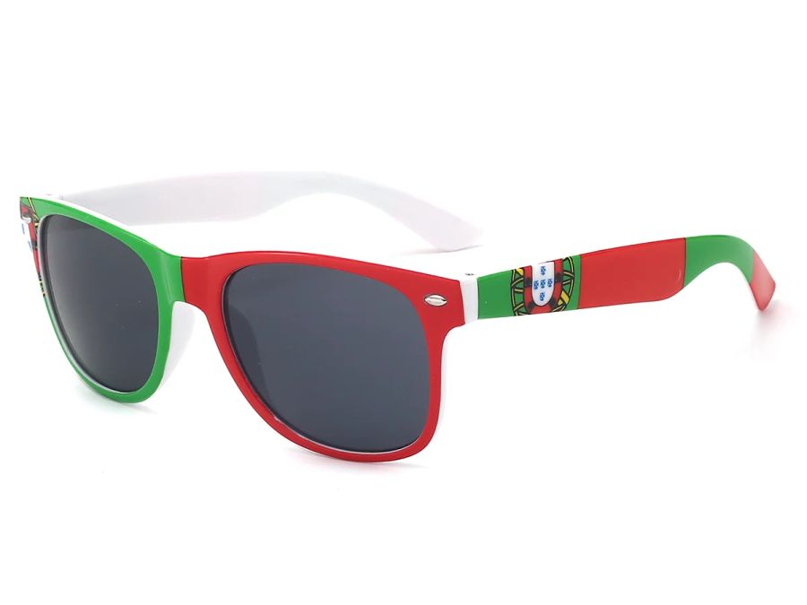Full-frame custom graphic treatment on sunglasses
