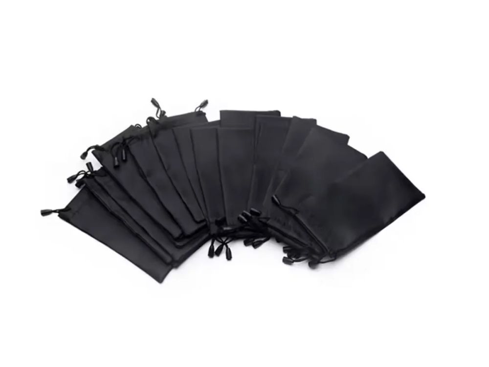 Soft waterproof drawstring pouches for promotional sunglasses