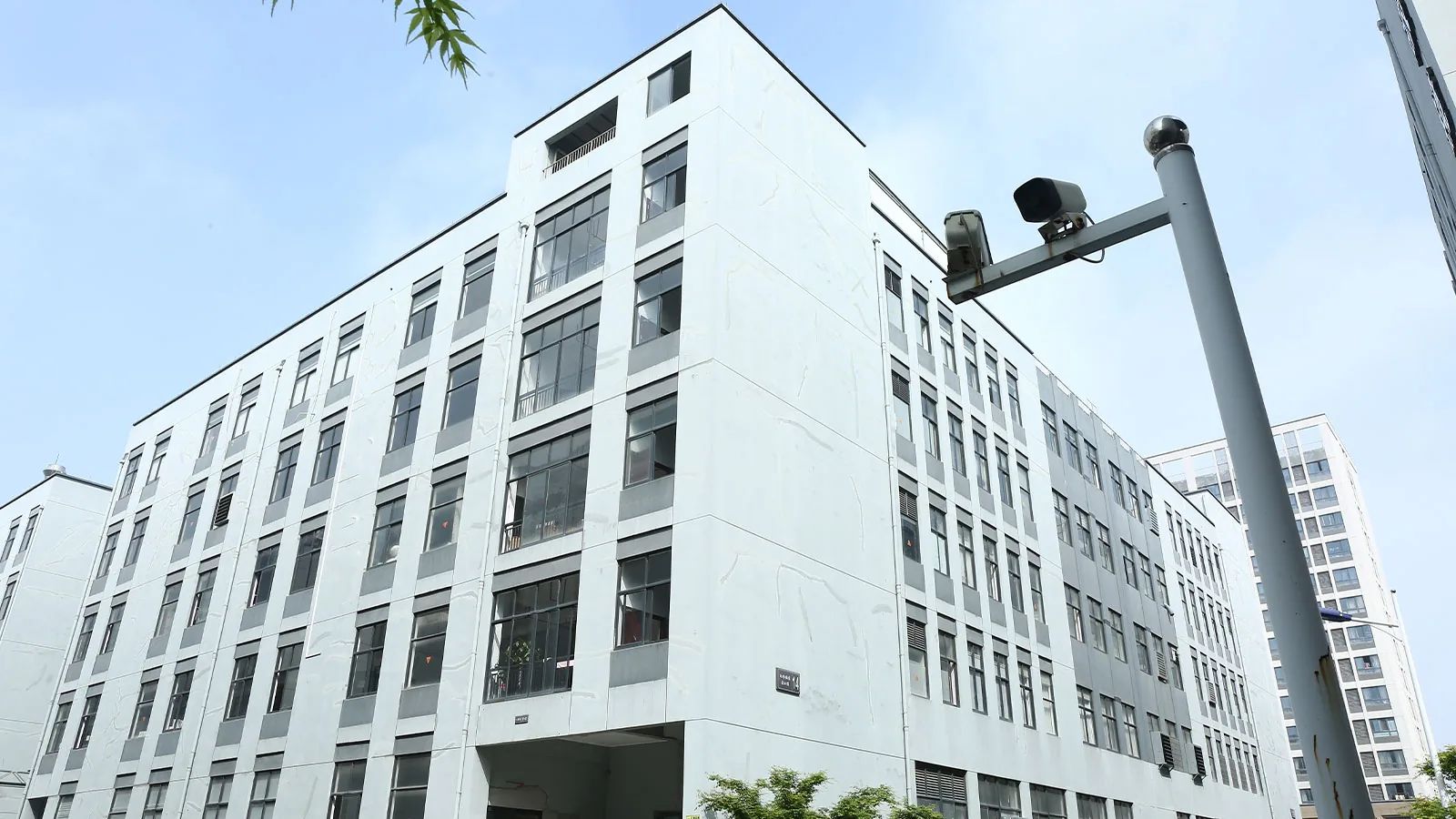 Exterior of a sunglasses manufacturing facility for supplier verification