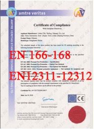 Low-resolution preview of a CE compliance document for sunglasses