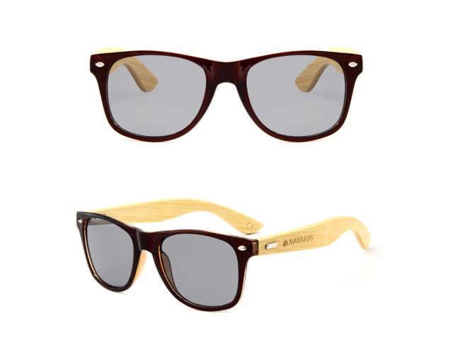 Bamboo sunglasses DM-557 in front and angled views