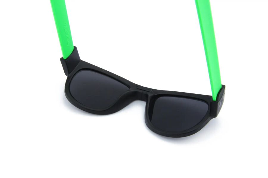 DM-512 sunglasses showing the arm connection and dark tinted lenses