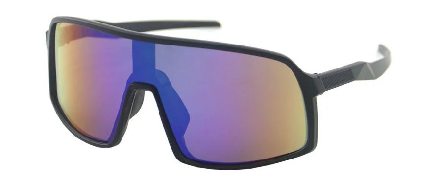Frame and lens construction detail of DM-599 shield skiing sunglasses