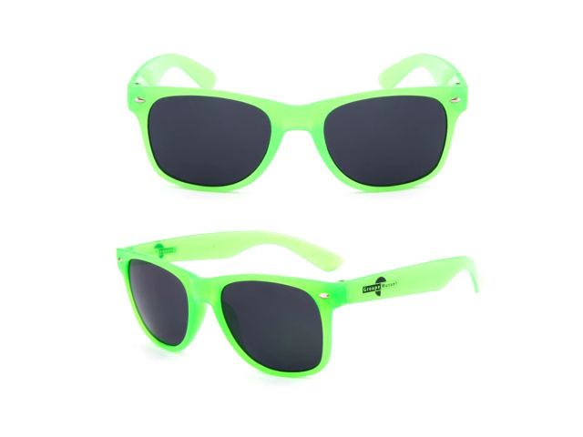 Glow-in-the-dark sunglasses DM-501 in front and angled views