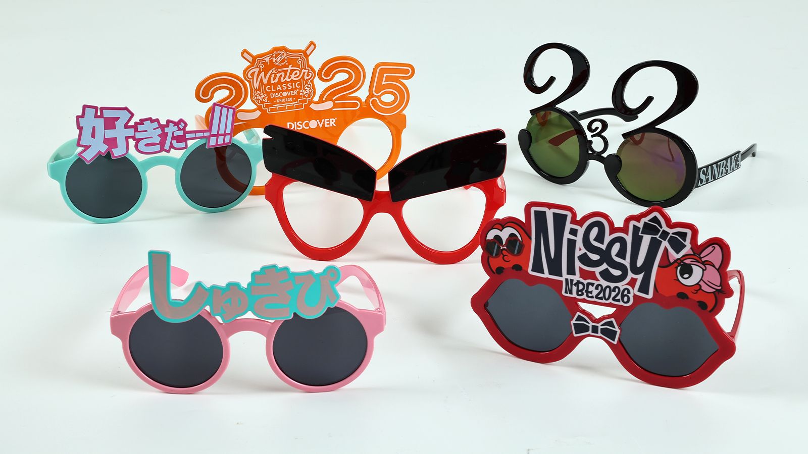 Examples of custom-shaped sunglasses developed from buyer-specific product concepts