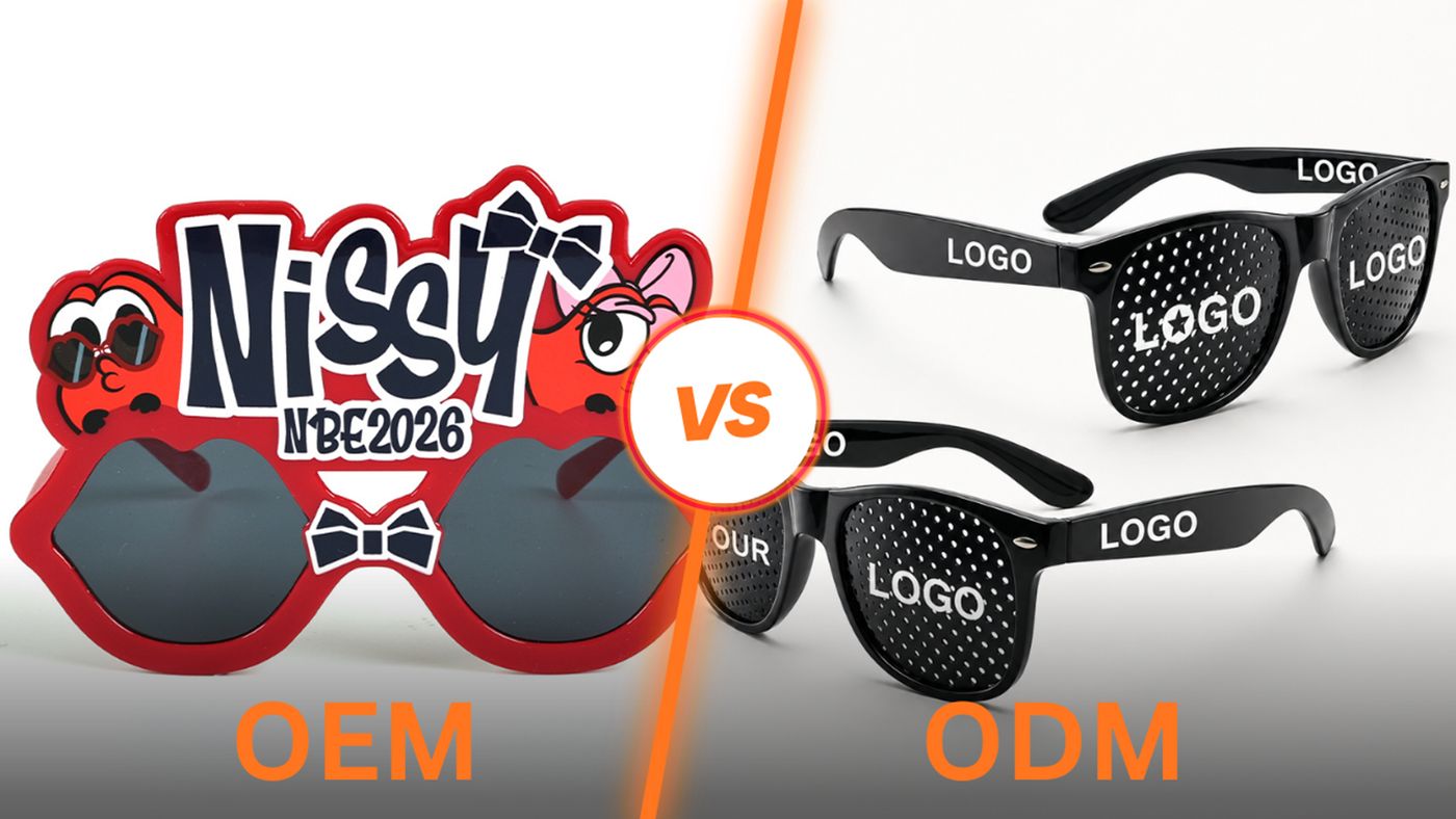 OEM and ODM sunglasses shown side by side to compare full-custom and existing-frame development routes