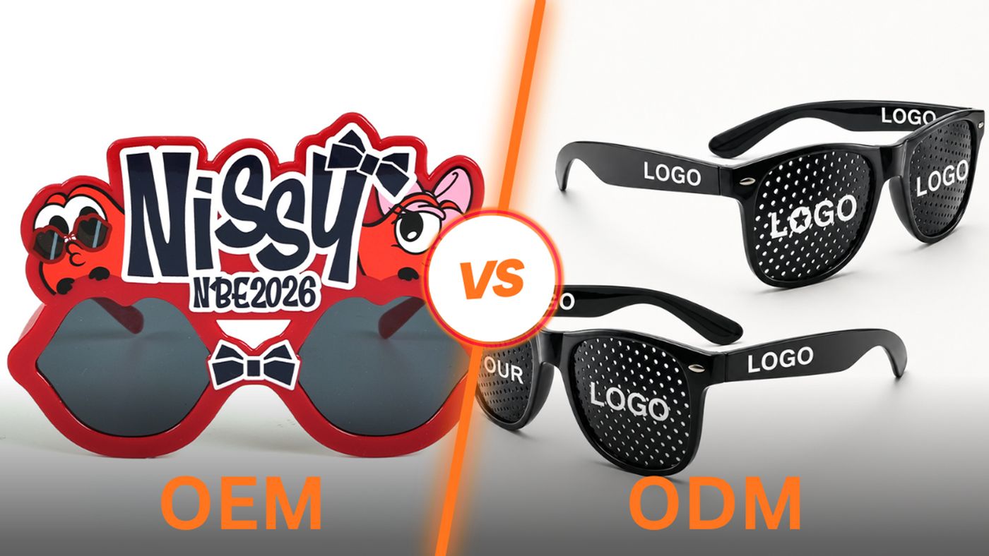 OEM and ODM sunglasses shown side by side to compare full-custom and existing-frame development routes