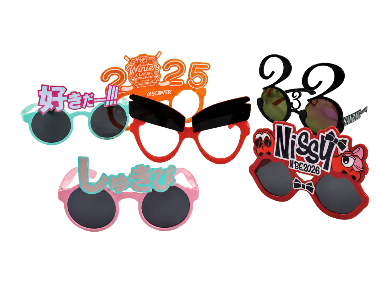 Custom-shaped promotional sunglasses developed for branded campaigns and events