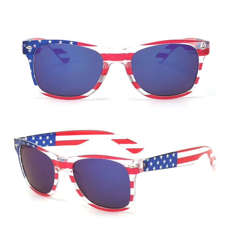 Custom flag heat-transfer sunglasses DM-584 in United States flag graphics