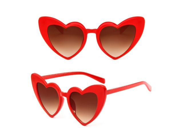 Heart-shaped sunglasses DM-570 in front and angled views