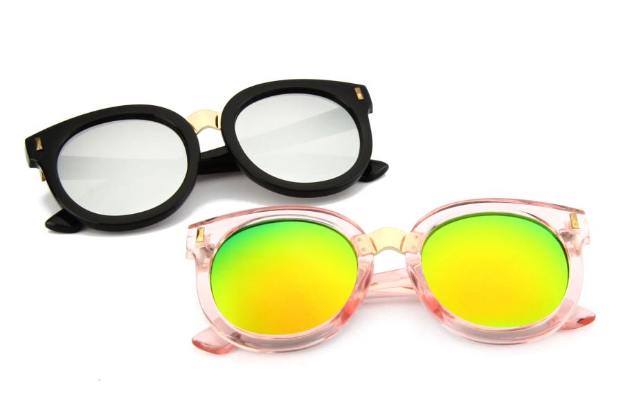 Black and pink DMKIDS-529 sunglasses showing frame and lens color options
