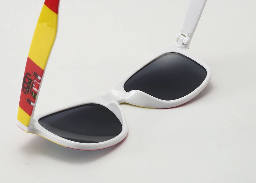 Hinge and inside-frame detail on heat-transfer sunglasses DM-584