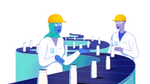 Illustration of two factory workers