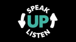 A mental health day awareness logo that reads ‘Speak up and Listen’