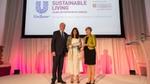 Dr Sara Seed receiving award from Paul Polmam and Polly Courtice