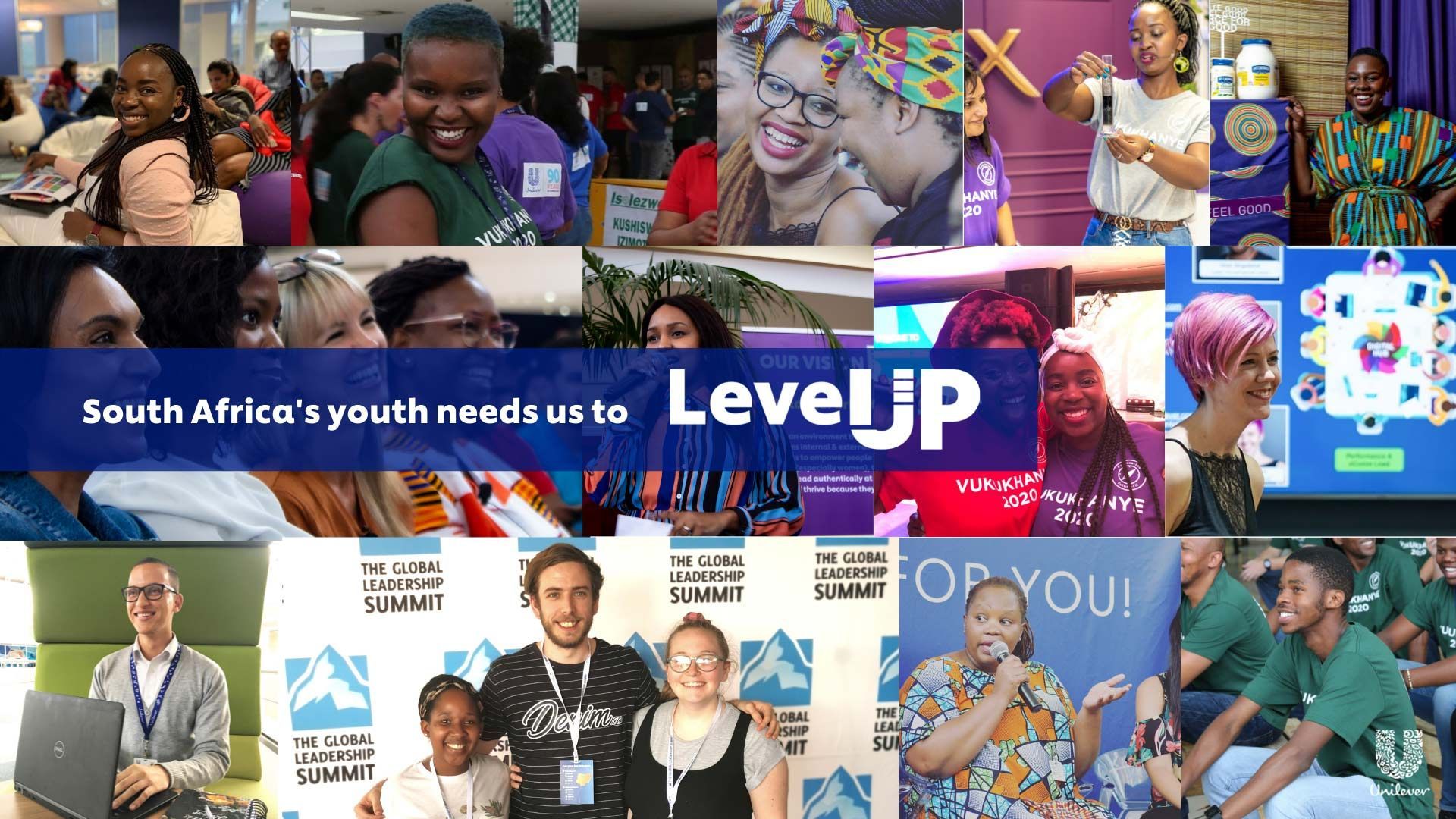 Picture collage of attendees at a Level Up Youth Summit