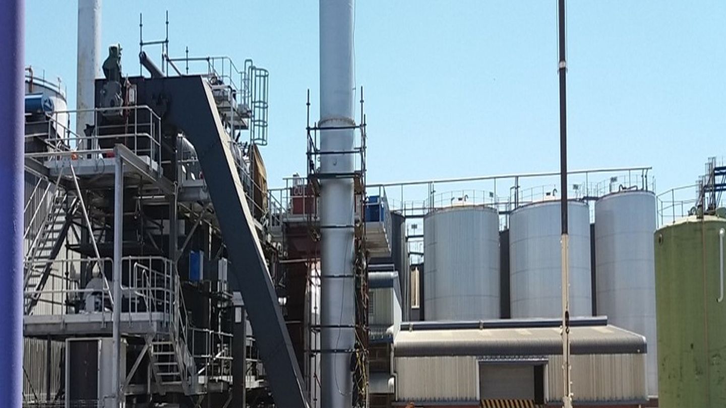 Biomass boiler at factory