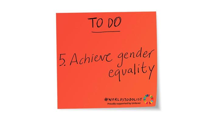 Achieve Gender Equality post-it note