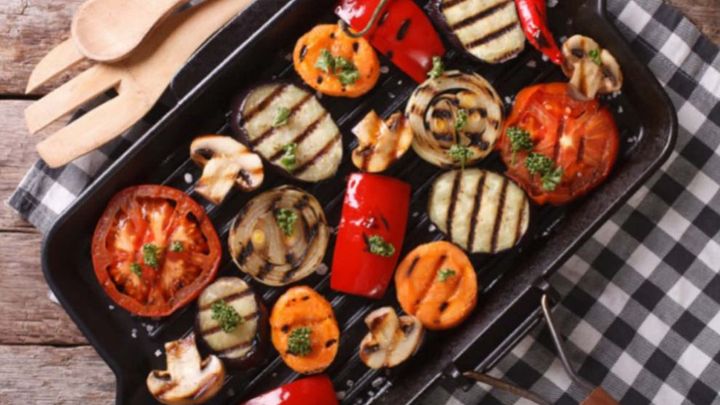 Grilled Veggies with utensil