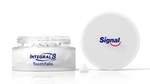 Signal toothpaste tablets in jar.