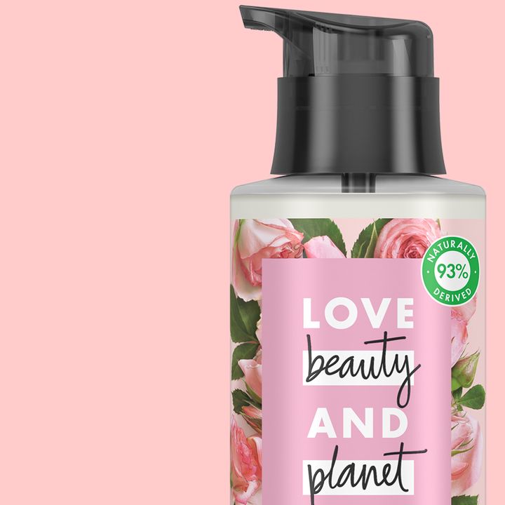 Love Beauty and Planet bottle with recycled pump