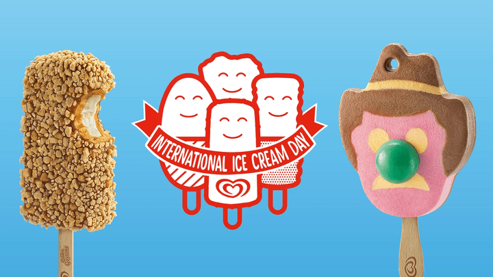 Gaytime and bubble O'Bill celebrating International Ice Cream Day