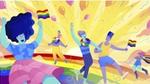 Illustration of people dancing through a Pride parade NGLCC