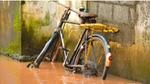 Bike in flooded water
