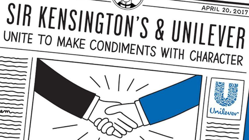 Sir Kensingtons and Unilever unite to make condiments with character